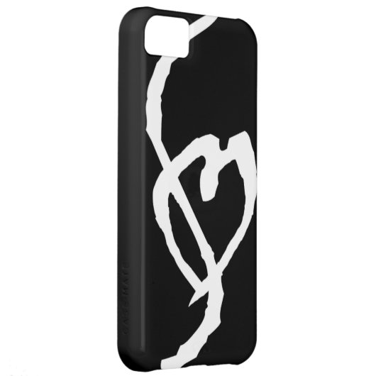 Smut Mark White on Black iPhone 5c Case (Back/Right)