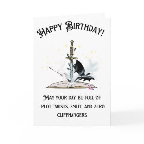 Smutty Book Lover Birthday Card: Sword & Dragon Fa Card