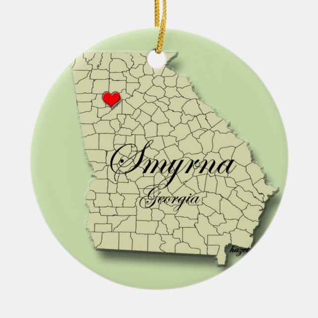 Smyrna Georgia, Smyrna Christmas Ornament, Smyrna  Ceramic Ornament (Front)