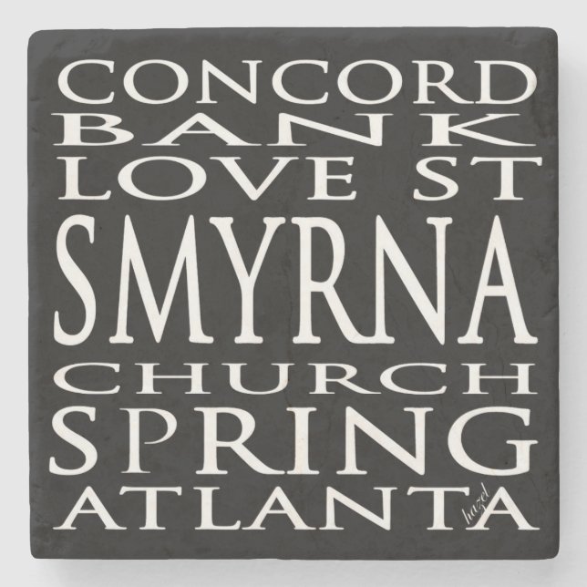 Smyrna Georgia Streets Names Coasters (Front)