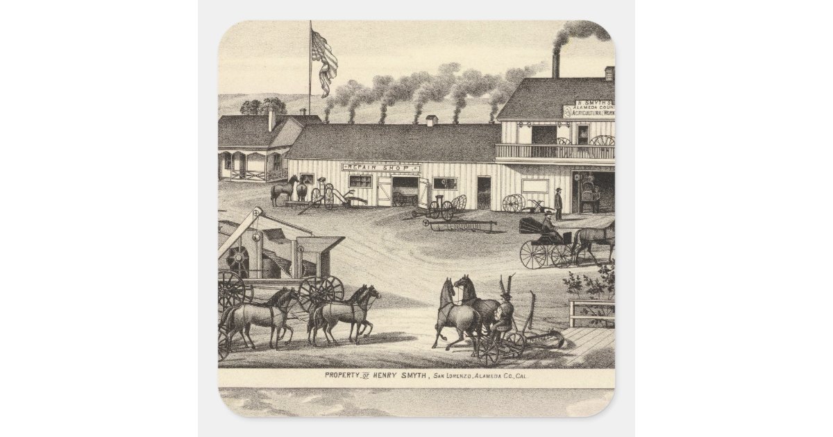 Smyth, Adams properties Square Sticker Zazzle