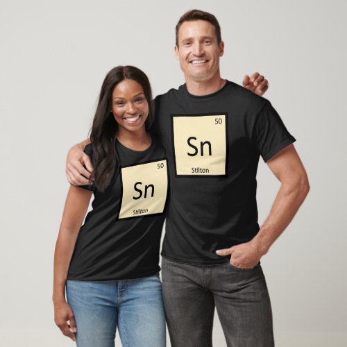 Sn _ Stilton Cheese Chemistry Periodic Table T_Shirt