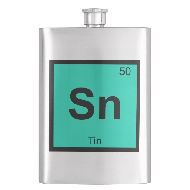 Sn - Tin Chemistry Periodic Table Symbol Element Flask (Front)