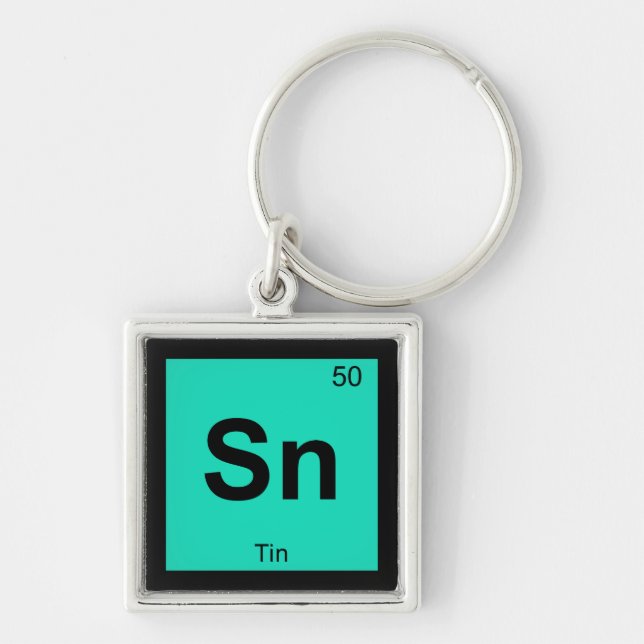 Sn - Tin Chemistry Periodic Table Symbol Element Keychain (Front)