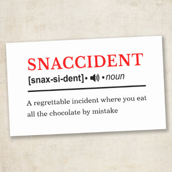 Snaccident - Customizable Dictionary Definition Rectangular Sticker by SpoofTshirts at Zazzle