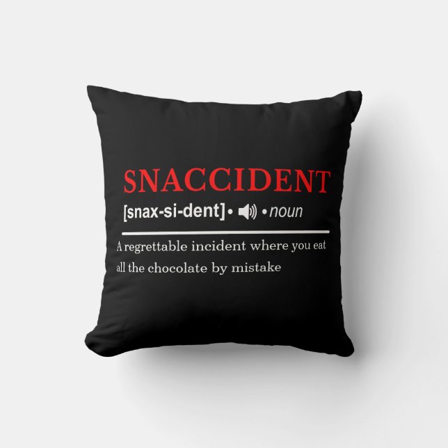 Snaccident - Customizable Dictionary Definition Throw Pillow (Front)