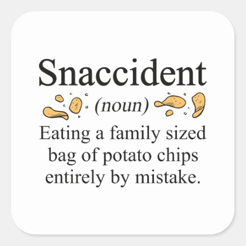 Snaccident Potato Chips Square Sticker