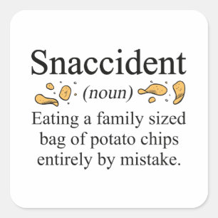 Snaccident Potato Chips Square Sticker