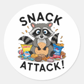 Snack Attack Classic Round Sticker