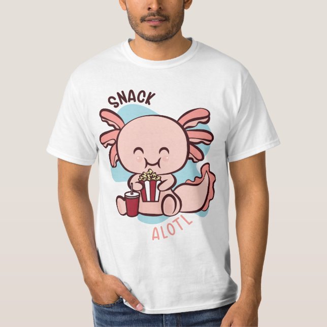 Snack. Axolotl. T-Shirt (Front)