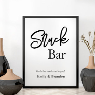 Snack bar wedding sign poster