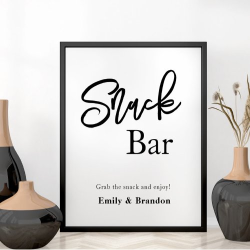 Snack bar wedding sign poster