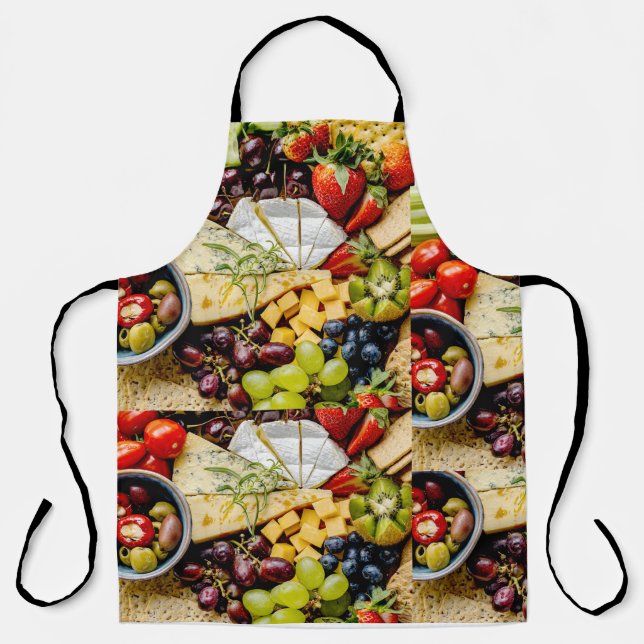 Snack board with cheese, fruits and crackers apron (Front)