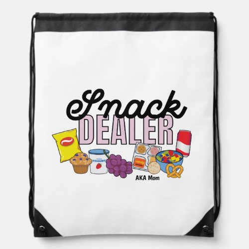 Snack Dealer Mom Life Funny Drawstring Bag