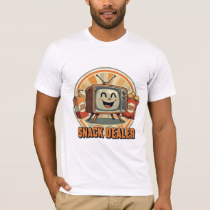 Snack Dealer Retro TV & Munchies Vintage Design T-Shirt