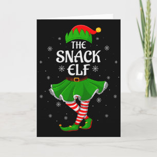 Snack Elf Christmas Family Girls Women Elf Squad X Card