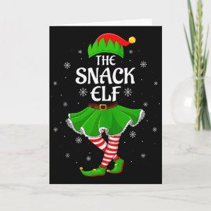 Snack Elf Christmas Family Girls Women Elf Squad X Card