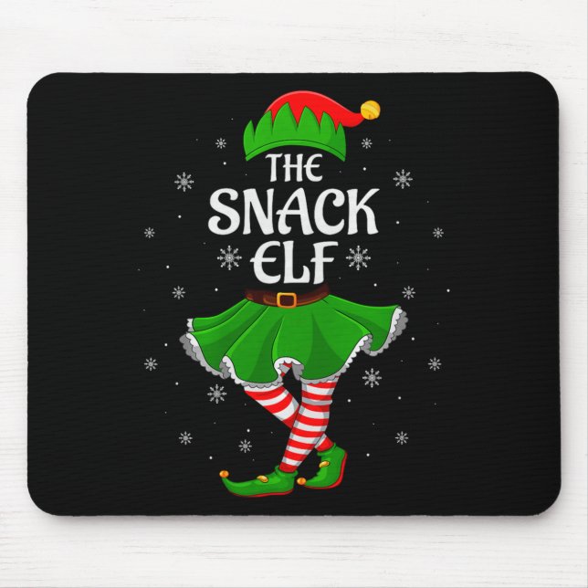 Snack Elf Christmas Family Girls Women Elf Squad X Mouse Pad (Front)