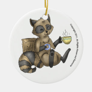 Snack-en Raccoon Christmas Ornament
