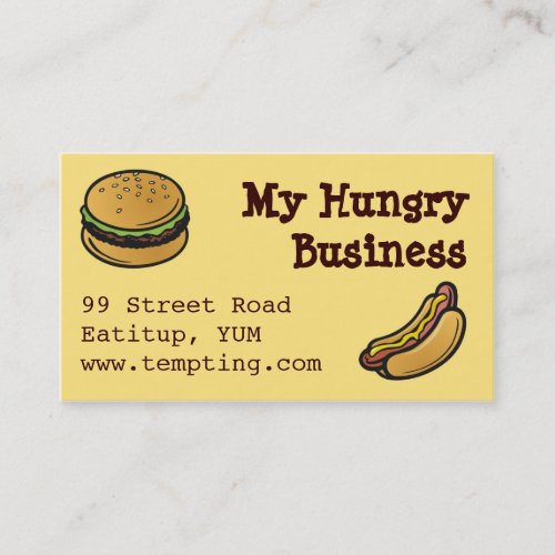 Snack food business card