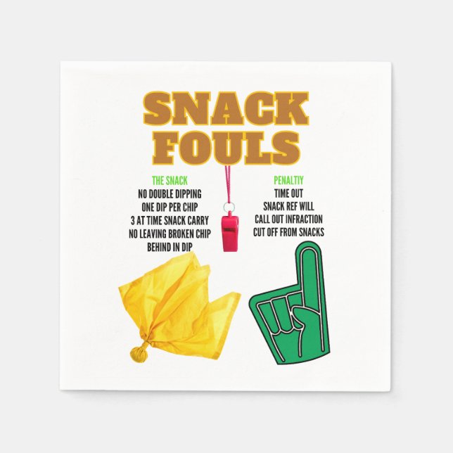 Snack Fouls for Party Goers Napkins (Front)