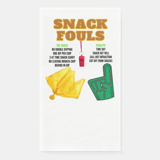 Snack Fouls for Party Goers Paper Guest Towels (Front)