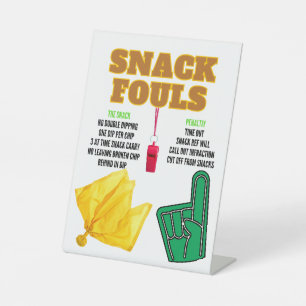 Snack Fouls for Party Goers Pedestal Sign