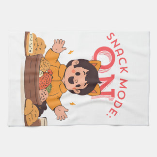 Snack Mode: ON – Cute Cartoon Character with Snack Kitchen Towel