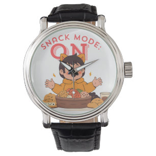 Snack Mode: ON – Cute Cartoon Character with Snack Watch