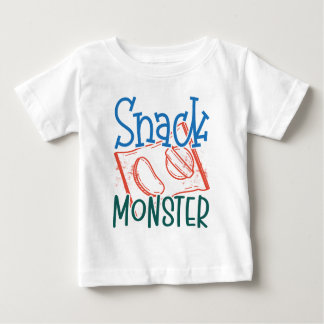 Snack Monster Funny and Cute Baby White Baby T-Shirt