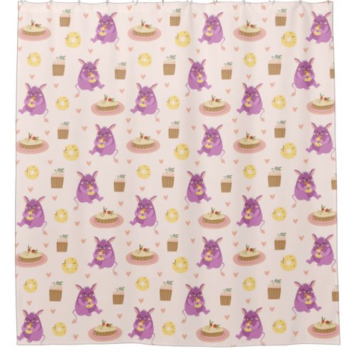 Snack Monsters  Shower Curtain