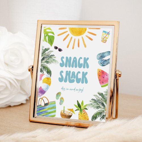 Snack Pool Party Station Sign
