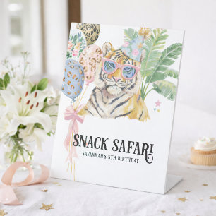 Snack Safari Jungle Birthday Party Pedestal Sign