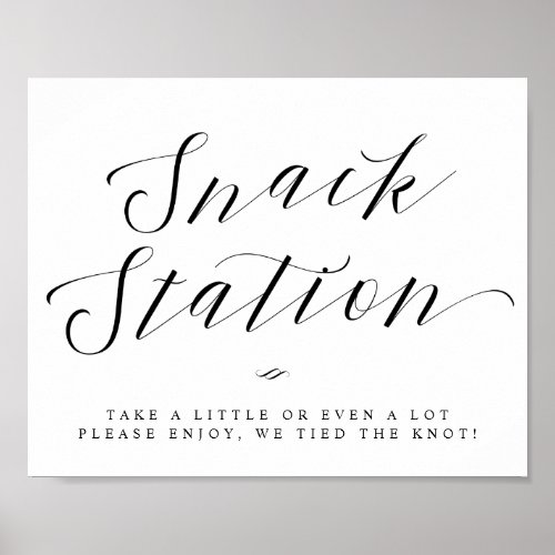 Snack Station Chic Bridal Shower or Wedding Sign