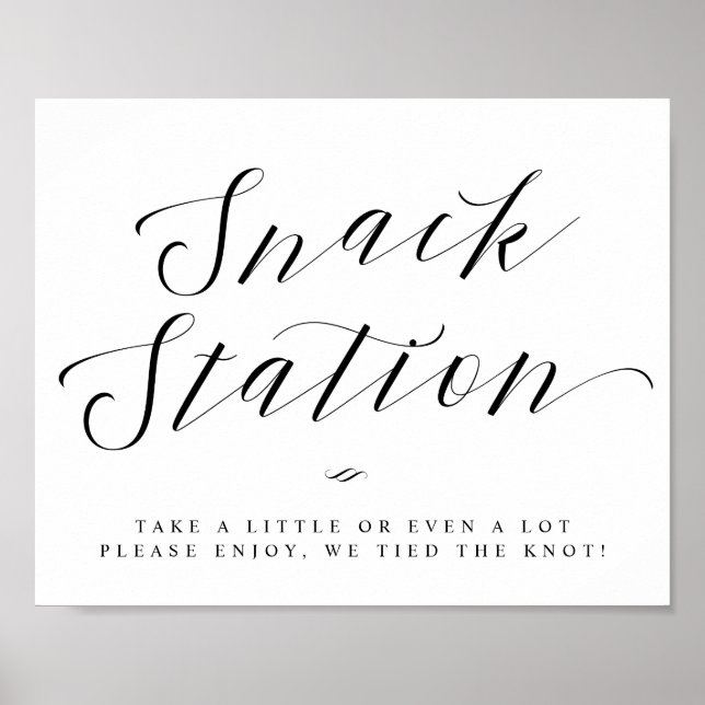 Snack Station Chic Bridal Shower or Wedding Sign (Front)