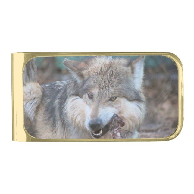Snack time gold finish money clip (Front)