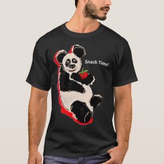 Snack TIme Panda Eating Strawberry School Fun T-Shirt