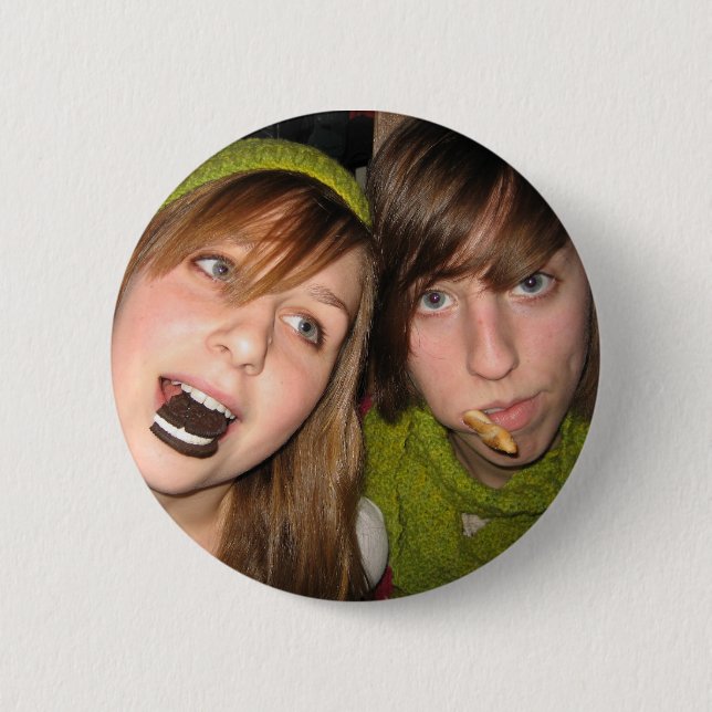 Snack time pinback button (Front)