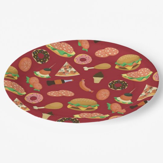 Snack Time Red Picnic Paper Plate | Zazzle.com