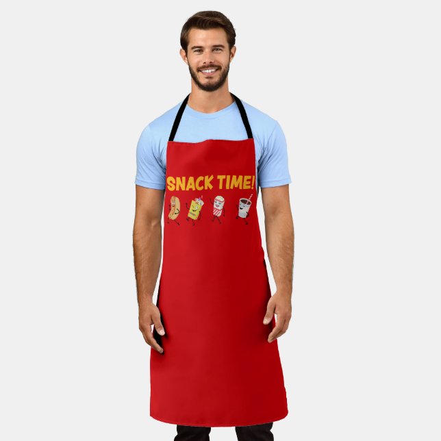 Snack Time! Retro Candy Popcorn Apron (Worn)