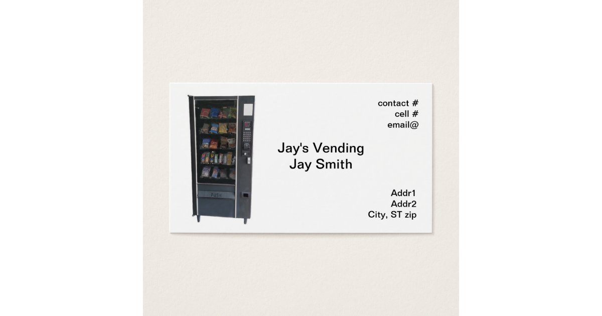 Snack Vending Machine Business Card