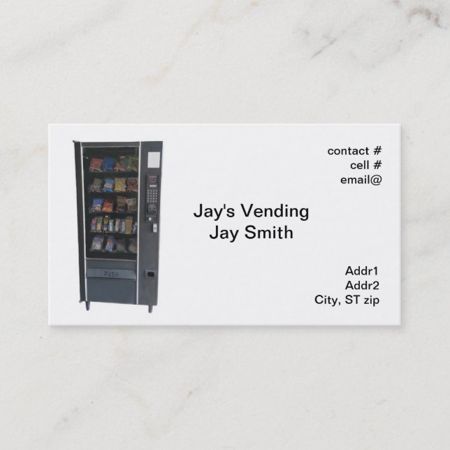 snack vending machine business card (Front)