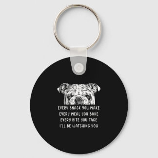 Snack You Make Every Meal You Bake English Bulldog Keychain