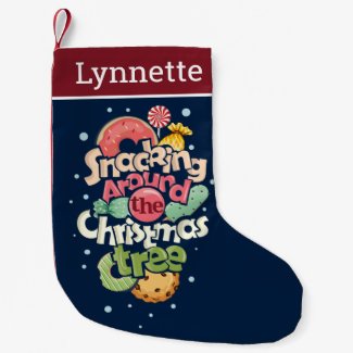 Snacking Around The Christmas Tree Holiday Small Christmas Stocking