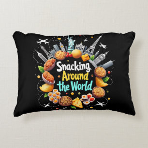 Snacking Around The World Fast Food Travel Travele Accent Pillow