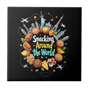 Snacking Around The World Fast Food Travel Travele Ceramic Tile