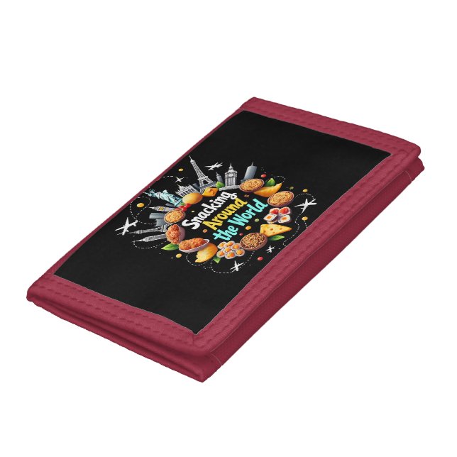 Snacking Around The World Fast Food Travel Travele Trifold Wallet (Bottom)