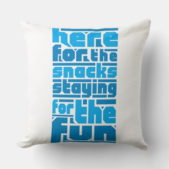 Snacks and Fun Design, Funny Party Shirt, Snack Lo Throw Pillow (Front)
