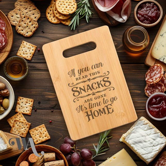 Snacks are Gone Go Home Humor Engraved Cutting Board (Creator Uploaded)