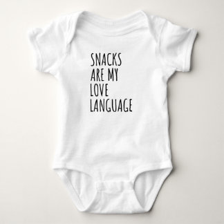 Snacks Are My Love Language Baby Valentine Day Baby Bodysuit